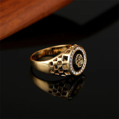 Gold Or Silver Medusa Ring Inlaid with CZ