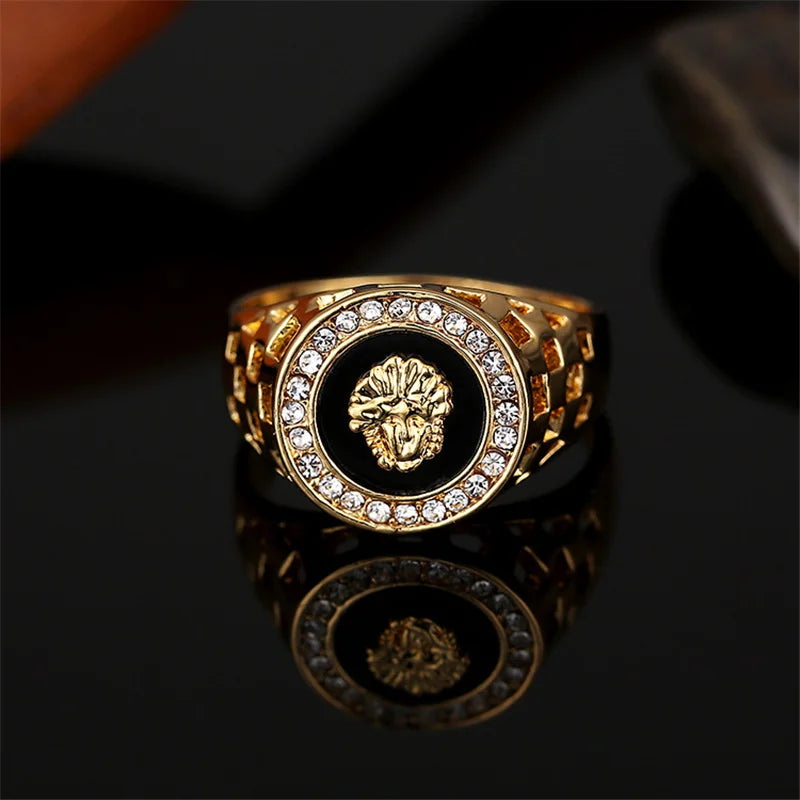 Gold Or Silver Medusa Ring Inlaid with CZ