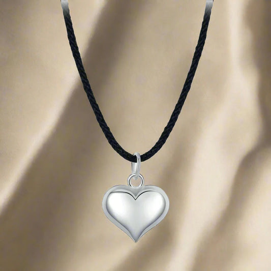 925 Sterling Silver Heart Pendant Long Material Necklace