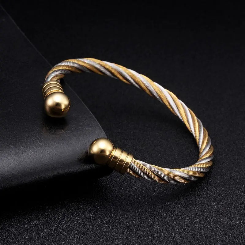 Stainless Steel Twisted Bangles