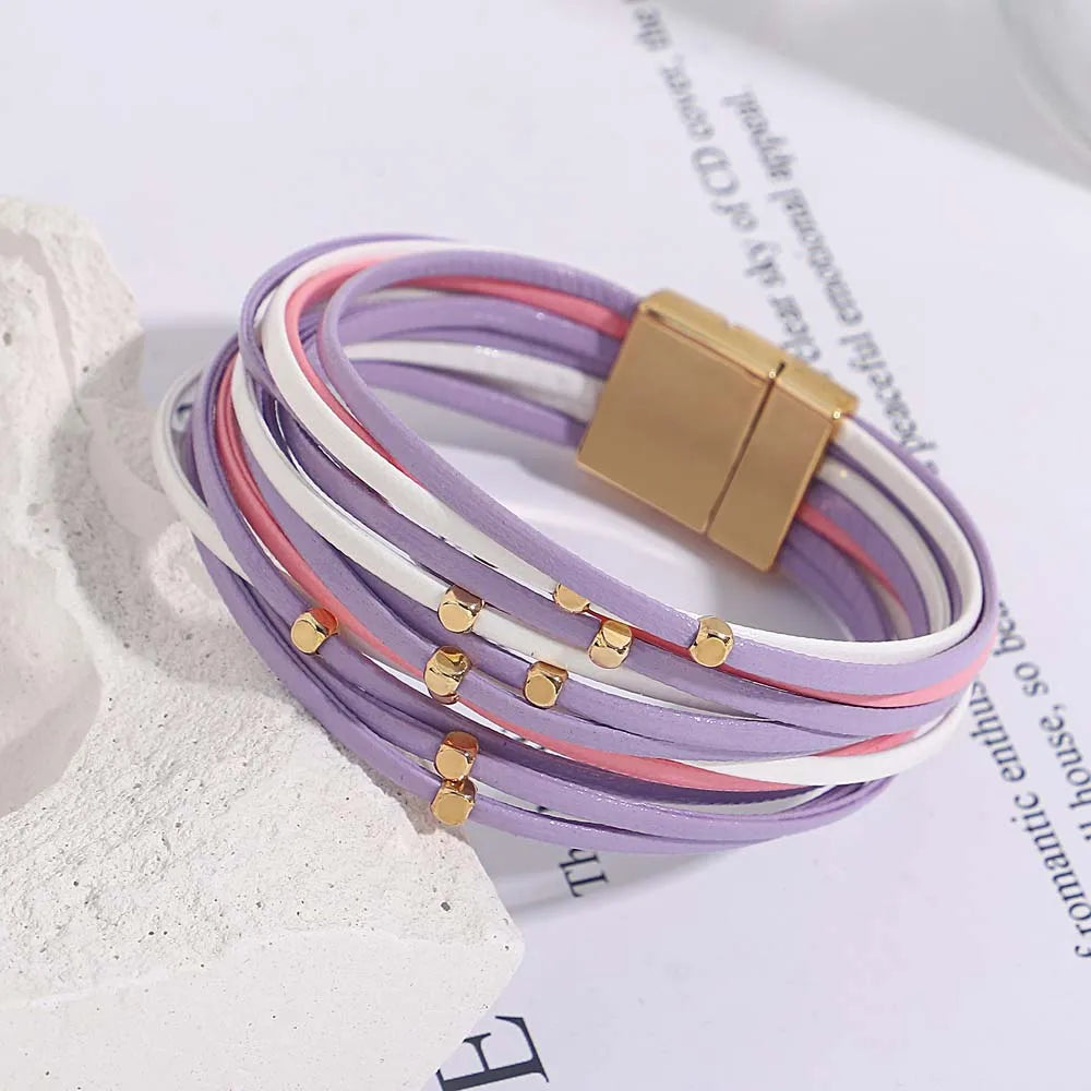 Multilayer Leather Bracelet (12 Color Choice)