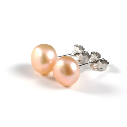 Genuine Natural Freshwater Pearl Stud Earrings