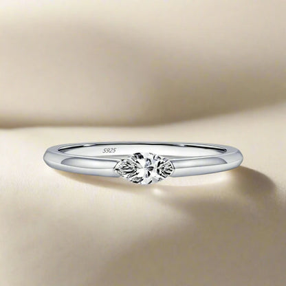 925 Sterling Silver Marquise Cut Cubic Zirconia Ring