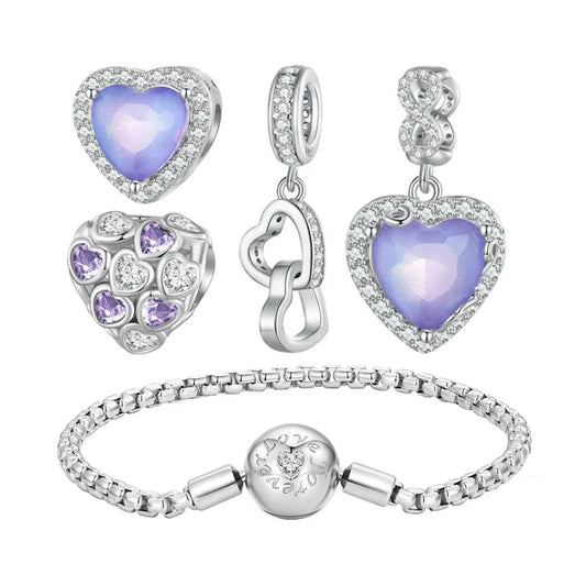 925 Sterling Silver Charms & Charm Bracelet set