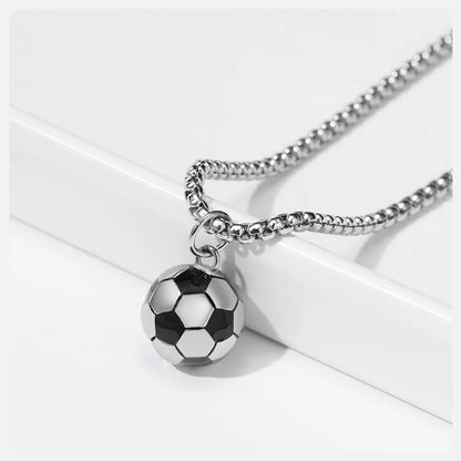 Vnox 3D Football Necklaces for Men, Solid Stainless Steel Casual Scoocer Pendants, Sports Lover Boys Gifts