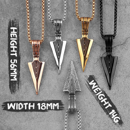 Stainless Spartan Spearhead Pendant Necklaces