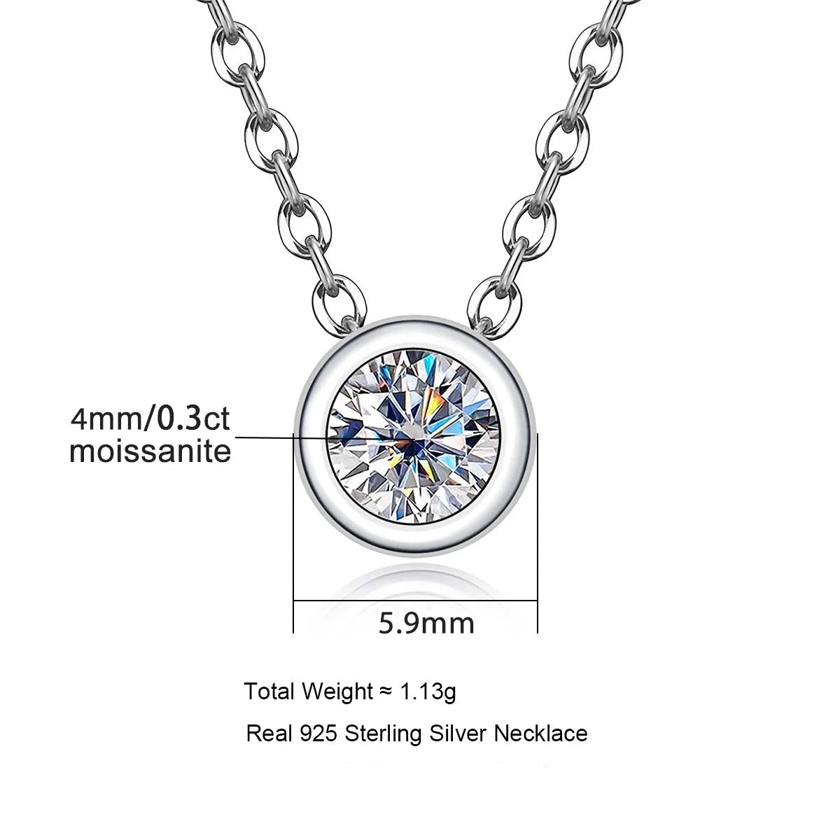 4mm CZ 925 Sterling Silver Necklace