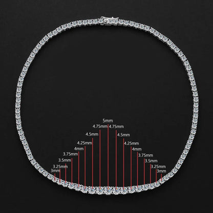 Moissanite Diamond Tennis Necklace 925 Sterling Sliver