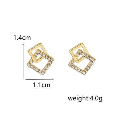 Geometric Double Layers Rhombus Earrings