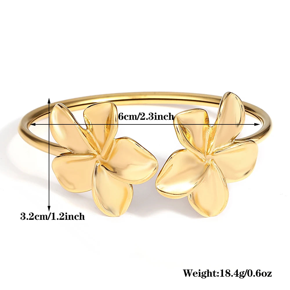 Stainless Double Flower Bangle