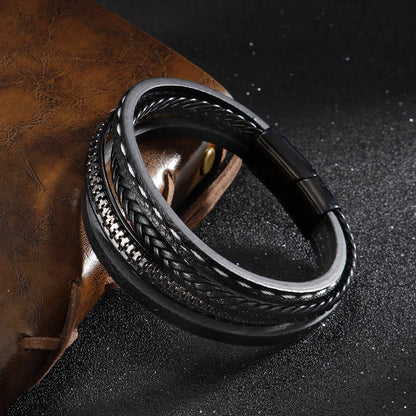 Gents Handwoven Leather Bracelet