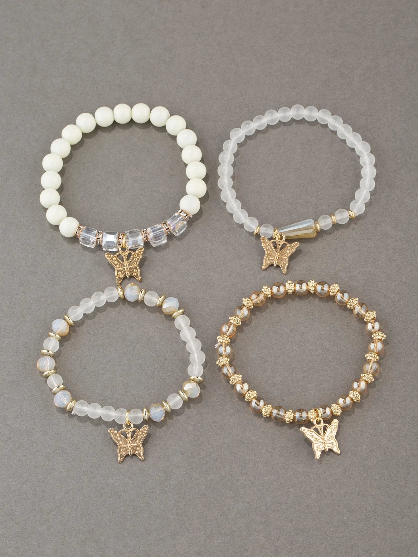 4Pcs Butterfly Charm Bracelet (7 Color Choice)