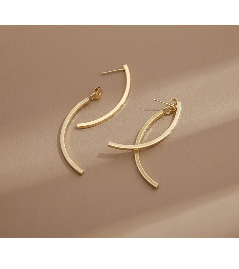 Gold Or Silver Stainless Steel Twist Earrings