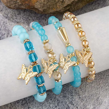 4Pcs Butterfly Charm Bracelet (7 Color Choice)