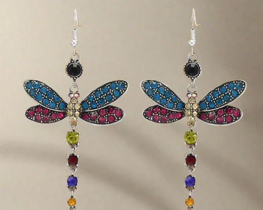 Bohemian Style Dragonfly Drop Earrings