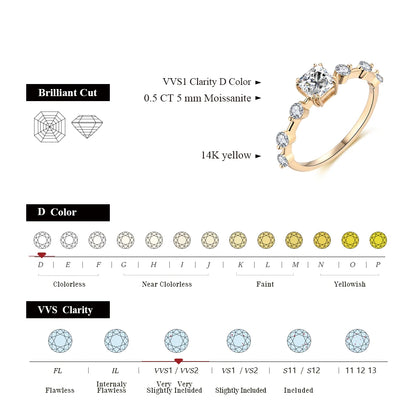 Moissanite 1CT Silver 925 Decorated Solitaire