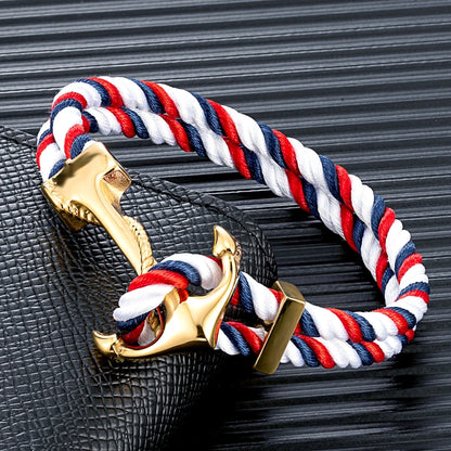 Multi Color Choice Stainless Steel Woven Multilayer Survival Rope Anchor Bracelets