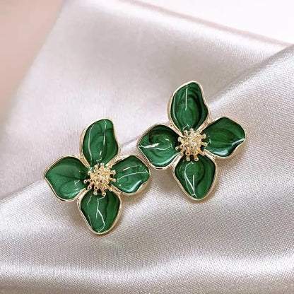 Drip Glaze Flower Earrings (3 Colors