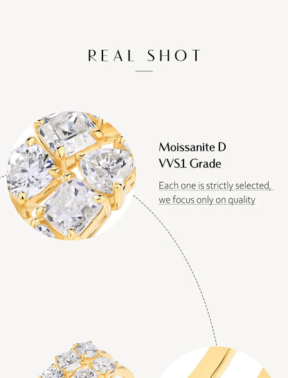 3.2CT Moissanite 925 Silver Or Gold Plated