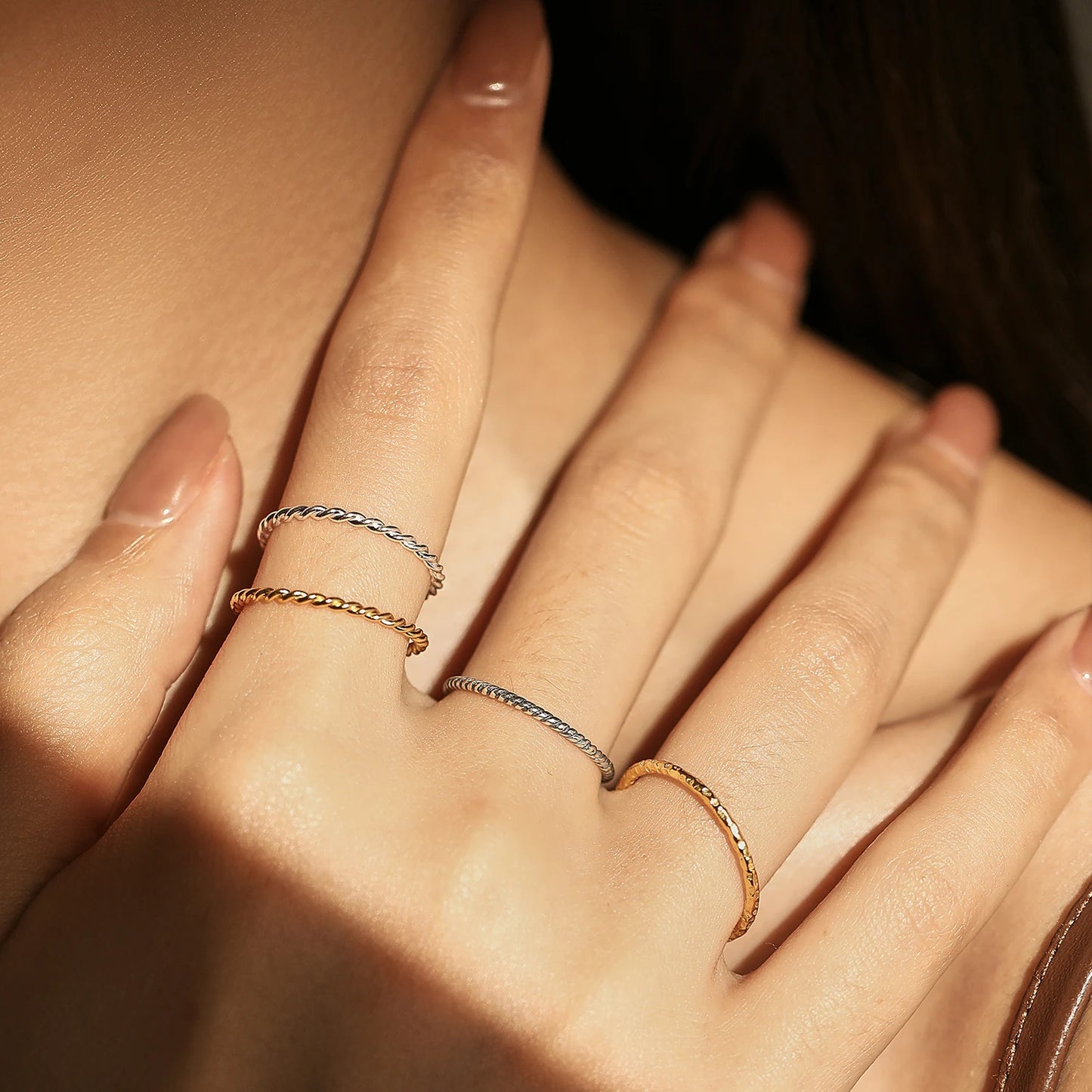 925 Sterling Silver & Gold Plated Stackable Rings