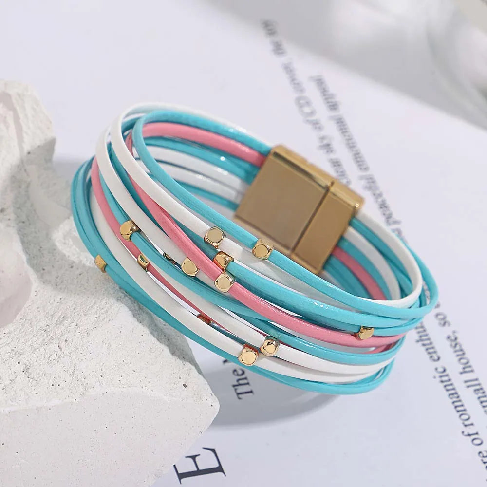 Multilayer Leather Bracelet (12 Color Choice)