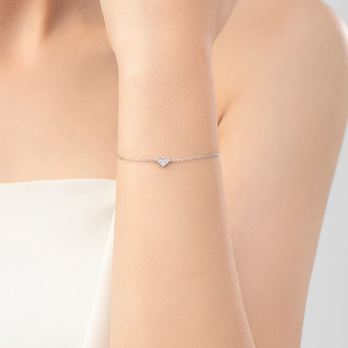 925 sterling silver Heart CZ Bracelet