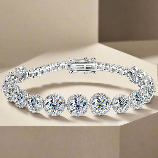 925 Sterling Silver 10ct Moissanite Bracelet