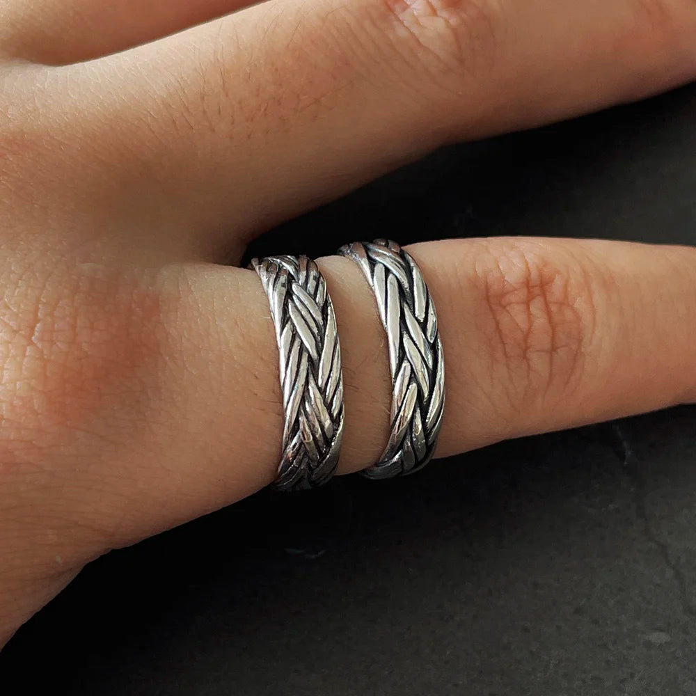 Viking 925 Sterling Silver Braided Ring