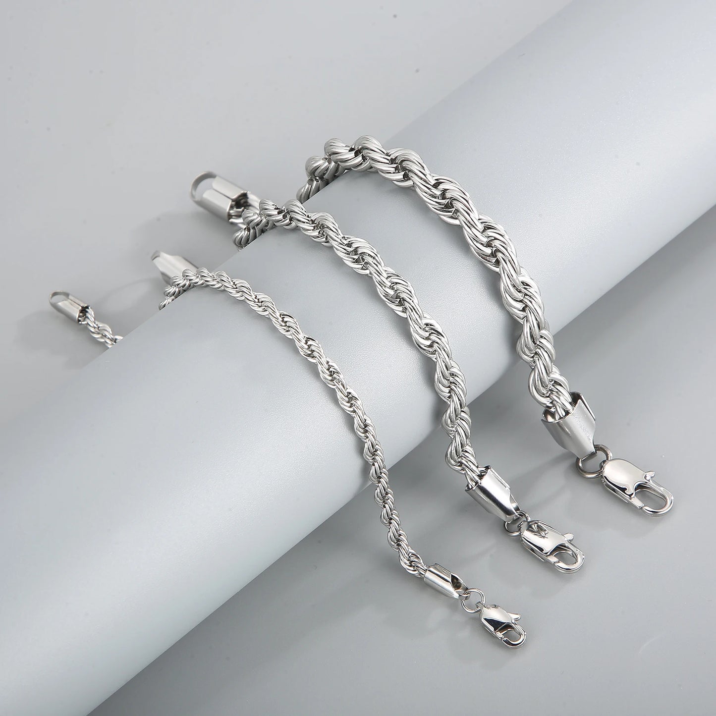 4-8mm Stainless Steel Rope Bracelets