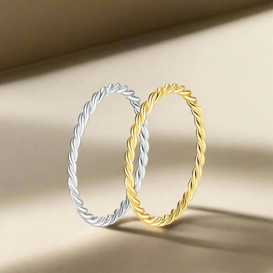 925 Sterling Silver Twisted Stackable Rings