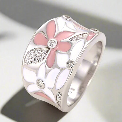 Enamel Flower Ring