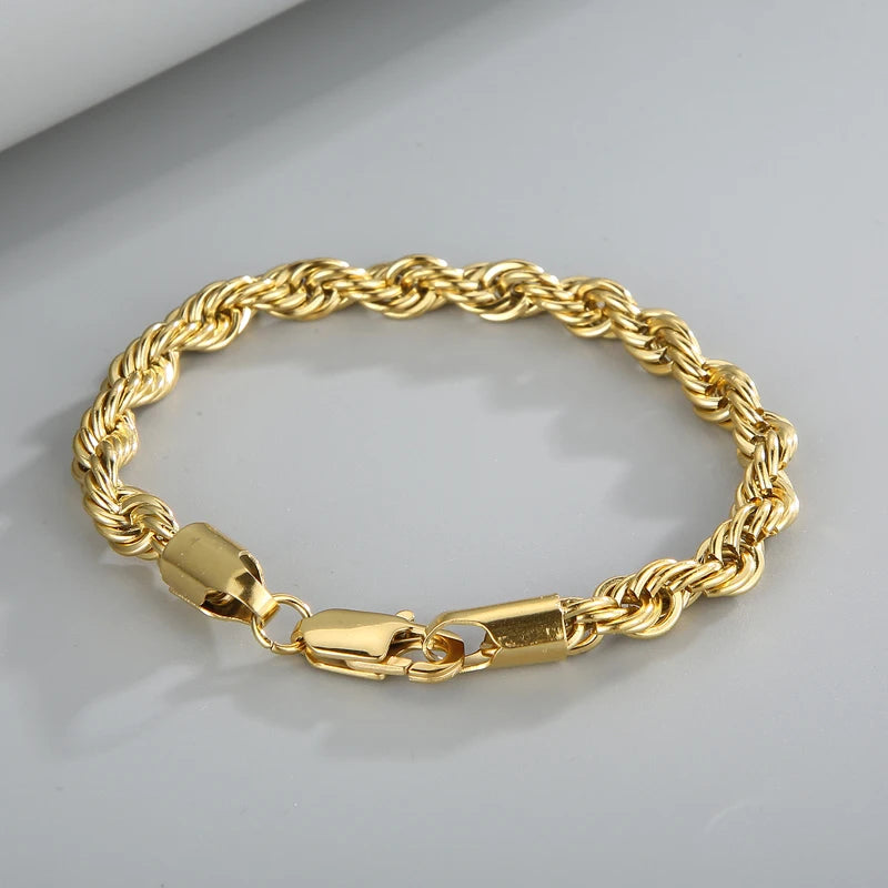 4-8mm Stainless Steel Rope Bracelets