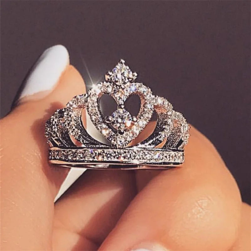 Crown Zirconia Ring (Gold, Rose, Silver)