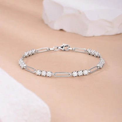 3mm D Color Moissanite Bracelet 925 Silver