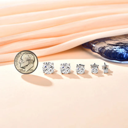 1 Carat 9 - 3.0mm D Color Moissanite Stud Solid 925 Sterling Silver Or 10K Gold