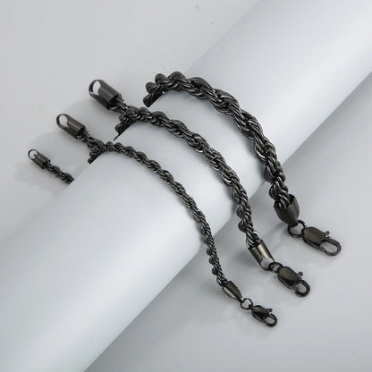 4-8mm Stainless Steel Rope Bracelets