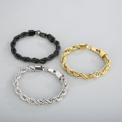 4-8mm Stainless Steel Rope Bracelets