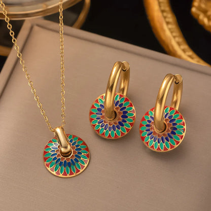 Retro Style Pendant & Earrings Sets