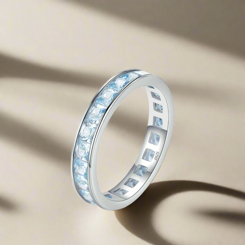 925 Sterling Silver CZ Eternity Band