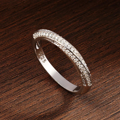 Moissanite Twist 925 Sterling Silver Ring