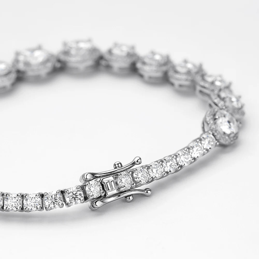 925 Sterling Silver 10ct Moissanite Bracelet