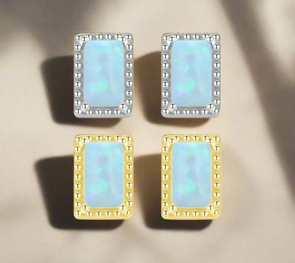 Imitation Opal studs 925 Sterling Silver