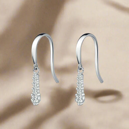 D Color Moissanite Diamond 925 Sterling Silver Drop Earrings