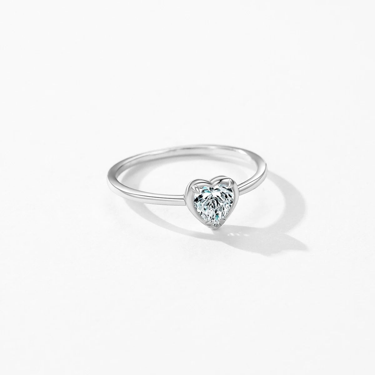 925 Sterling Silver Heart Zirconia Ring