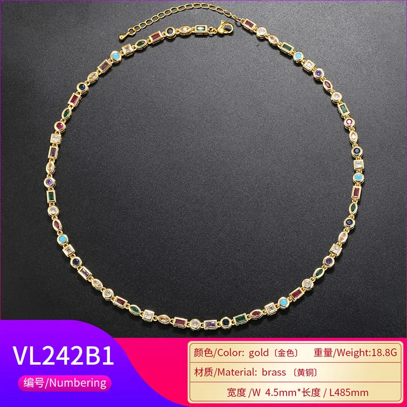 ZHUKOU candy necklace for women Cubic Zirconia Man necklace originality Couples Necklace Fashion jewelry wholesale VL242