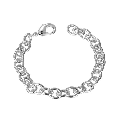 Silver Plated Round Link Bracelet