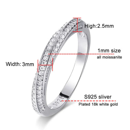 Moissanite Twist 925 Sterling Silver Ring