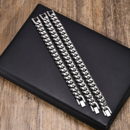 6-12MM Stainless Steel Cuban Link Chain Bracelet