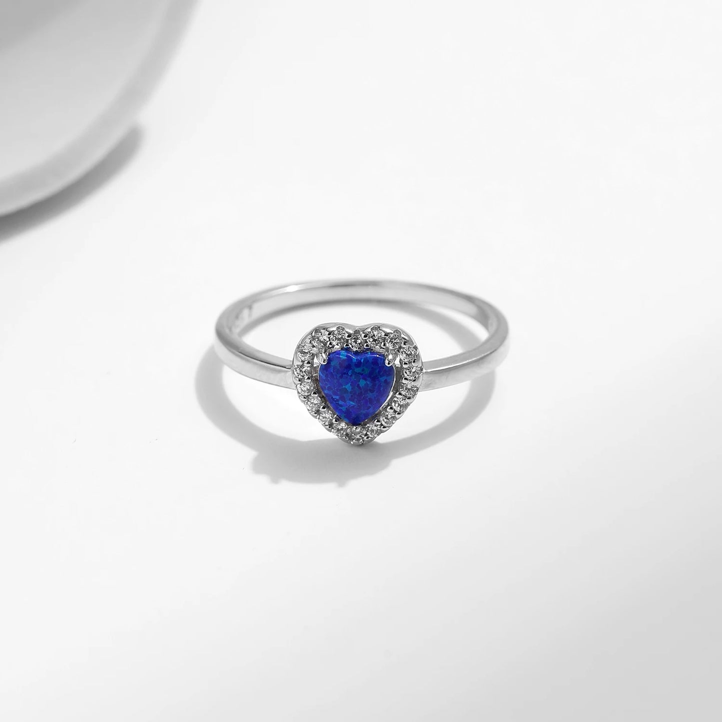 925 Sterling Silver Blue Heart Ring