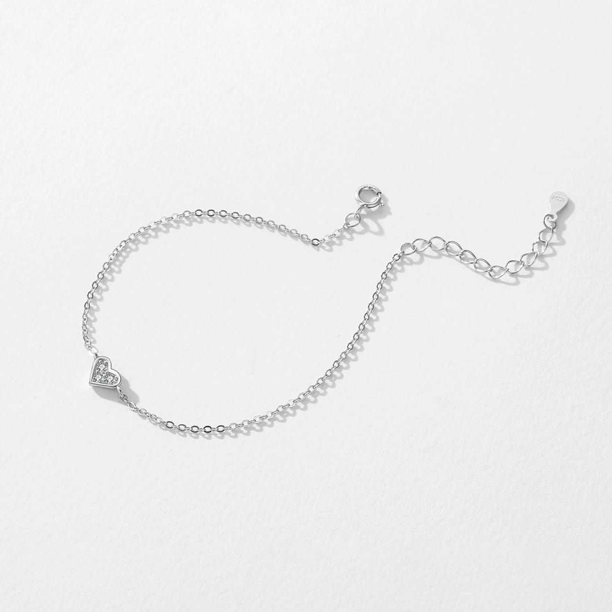 925 sterling silver Heart CZ Bracelet